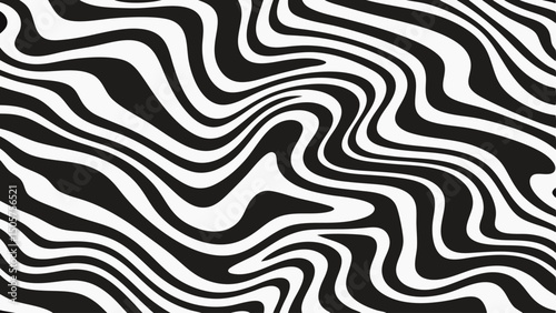 Abstract black and white wavy lines creating a fluid and dynamic visual texture pattern design art |eps vectors