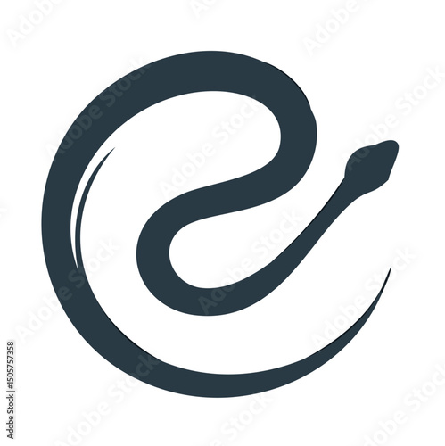 Abstract snake design circular logo minimalist icon