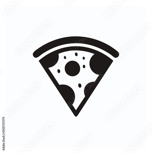 Delicious pizza slice icon simple design
