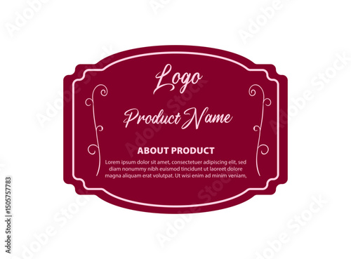 Bottle Label Template Design Brand Packaging Product Vector Illustration