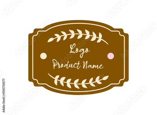 Bottle Label Template Design Brown Brand Packaging Product Vector Illustration