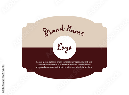 Bottle Label Template Design Maroon Brand Packaging Product Vector Illustration