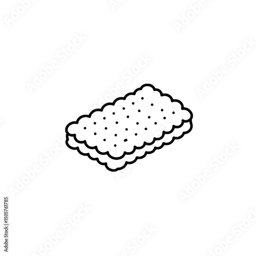 Icon of a cracker, representing concepts of snacks and healthy eating