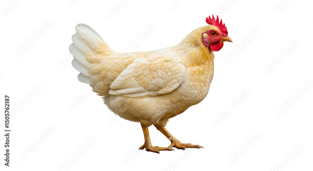 Fototapeta premium Isolated Light Yellow Hen