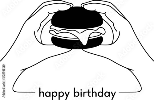 Happy birthday burger delicious treat celebration
