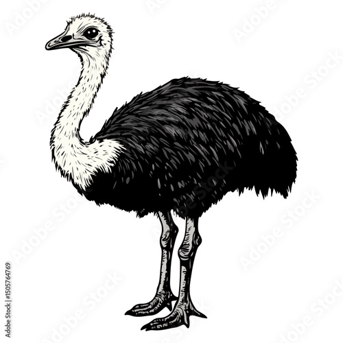 ostrich, animal, vector, transparent background, bird, wildlife, beak, wild, zoo, feather, nature, feathers, large, big, fauna, birds, isolated, neck, farm