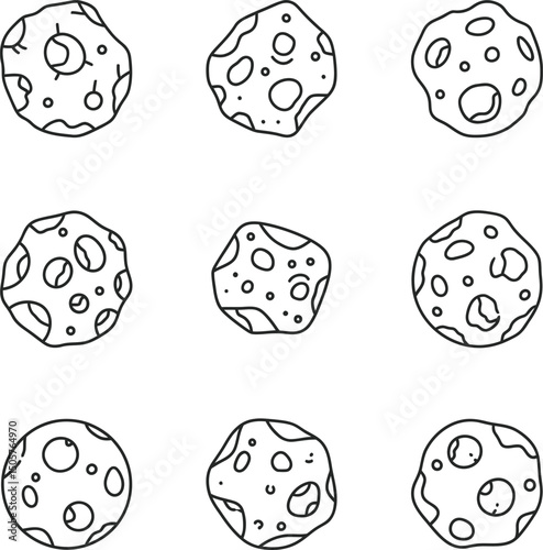 Asteroid Space Rock Doodles