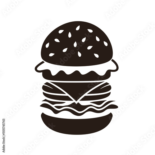 Delicious juicy burger sesame seed bun fast food meal