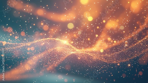 interlinked neutron particles in a fractal network of fine glowing threads, swirling through a cosmic nebula made of futuristic pastel tech tones, abstract 