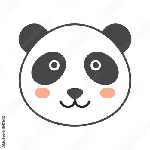 Adorable cartoon panda face cute animal illustration