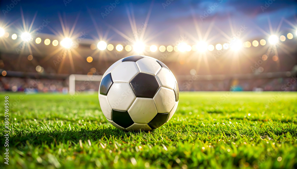 Fototapeta premium Fussball auf Rasen 