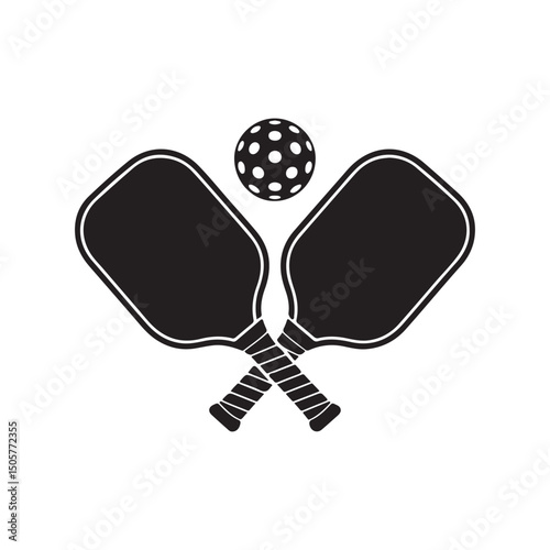 Vector pickleball silhouette pickleball club and icons vector illustration