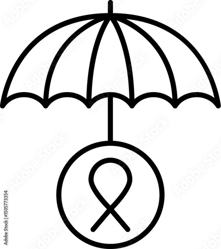 Umbrella, Parasol, Bumbershoot Symbol for Graphic Design, Web Sites, Cards, Books, Articles