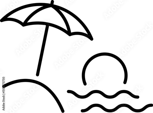 Umbrella, Parasol, Bumbershoot Symbol for Graphics, Designs, Books, Adverts, Apps