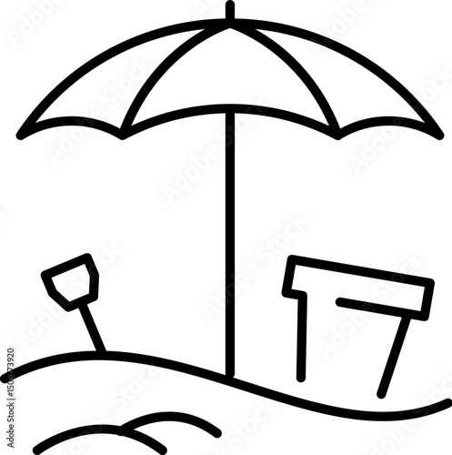Umbrella, Parasol, Bumbershoot Pictogram for Graphics, Designs, Books, Adverts, Apps