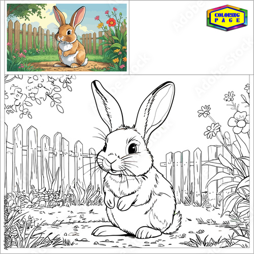 Rabbit Coloring Page.eps photo