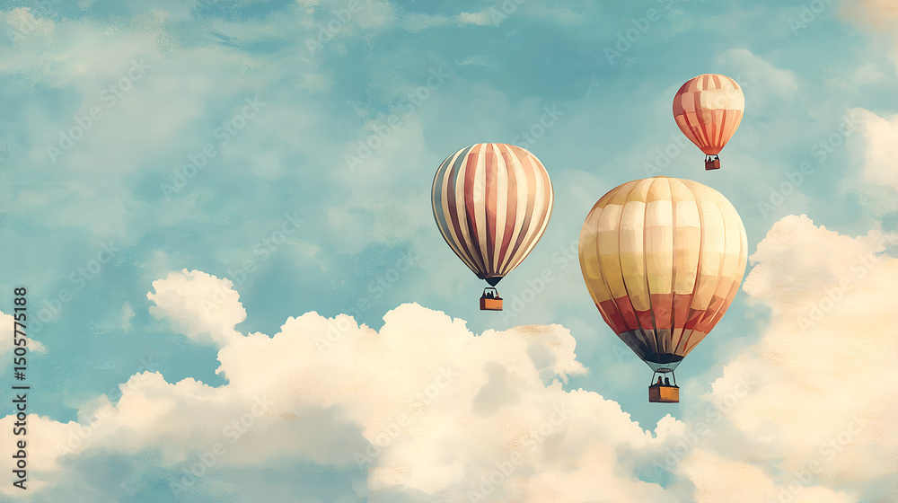 Fototapeta premium Balloons floating in the sky