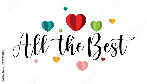 All the Best. Hand drawn typography word