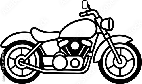 Black and white motorcycle illustration vector graphic suitable for design and advertisement