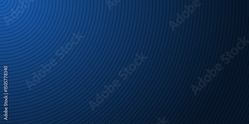 Modern blue abstract background, the look of stainless steel, circular lines on a blue background. Vector Illustration