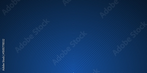 Modern blue abstract background, the look of stainless steel, circular lines on a blue background. Vector Illustration