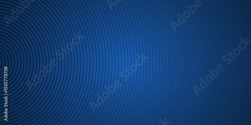Modern blue abstract background, the look of stainless steel, circular lines on a blue background. Vector Illustration