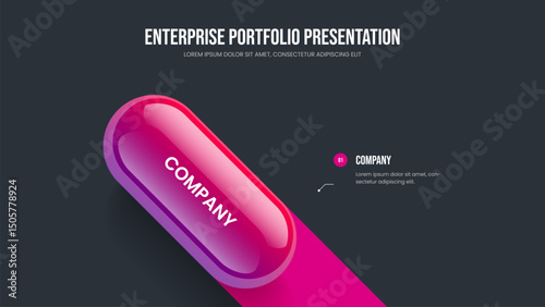 Advertising Showcase 1 Option Infographic Slideshow Template. Project Briefing Slide Design Vector Illustration. Market Report One Step Diagram Frame Layout.