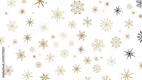 Sparkling Snowfall: Dynamic 3D Illustration of Falling Christmas Snowflakes