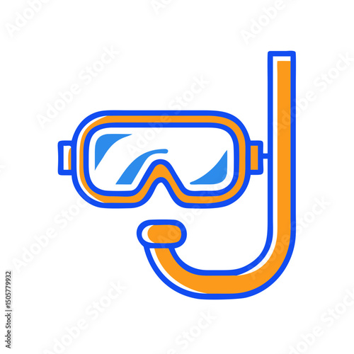 Snorkel and diving mask icon, for summer activities and travel blogs