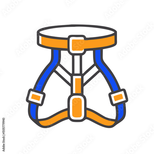 Climbing harness icon, safety equipment, for websites