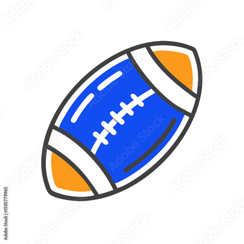 Blue football icon, for sports websites and apps