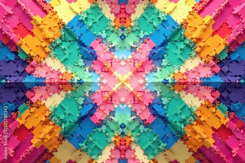 Abstract geometric shapes forming a repeating design , lines, style