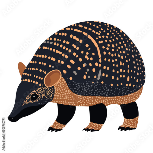 armadillo, animal, vector, transparent background, nature, isolated, cute, mammal, symbol, wildlife, wild, pachyderm, zoo