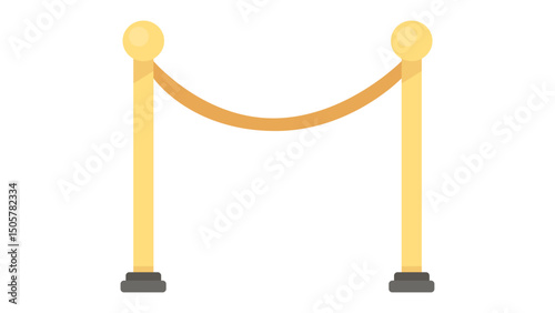 rope barrier isolated on white