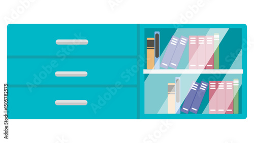 office shelves with folders
