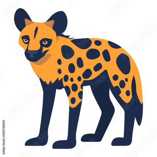 hyena, animal, vector, transparent background, mammal, wildlife, nature, zoo, isolated, canine, predator, breed, safari, wild, symbol