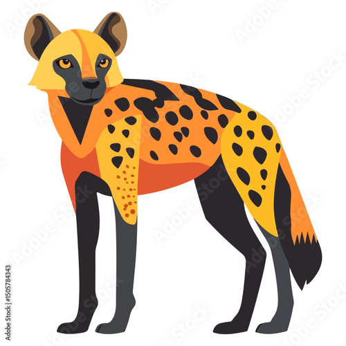 hyena, animal, vector, transparent background, mammal, wildlife, nature, zoo, isolated, canine, predator, breed, safari, wild, symbol