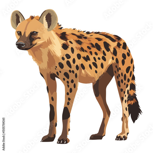 hyena, animal, vector, transparent background, mammal, wildlife, nature, zoo, isolated, canine, predator, breed, safari, wild, symbol
