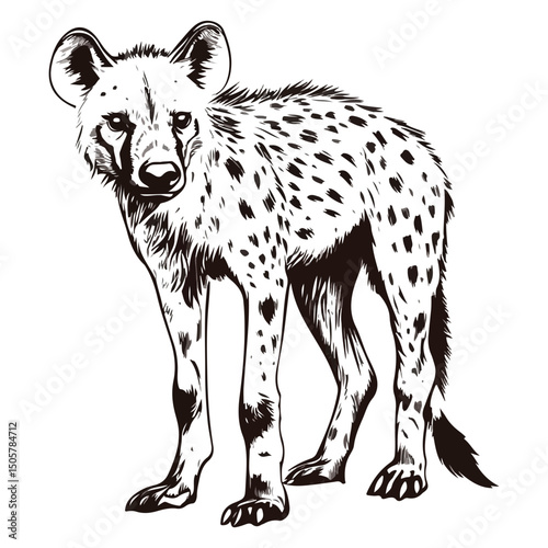 hyena, animal, vector, transparent background, mammal, wildlife, nature, zoo, isolated, canine, predator, breed, safari, wild, symbol