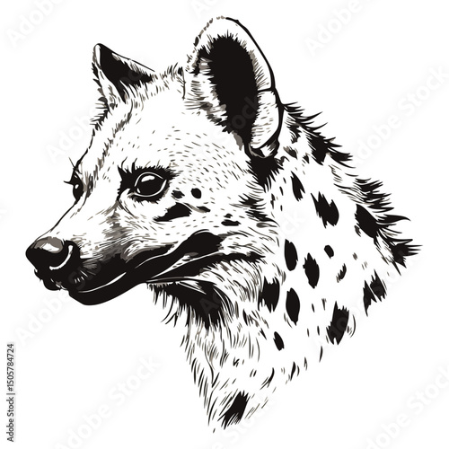 hyena, animal, vector, transparent background, mammal, wildlife, nature, zoo, isolated, canine, predator, breed, safari, wild, symbol