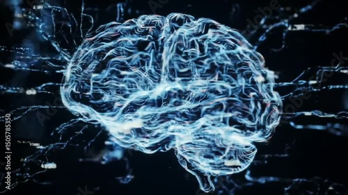 3d rendered illustration of ai technology brain