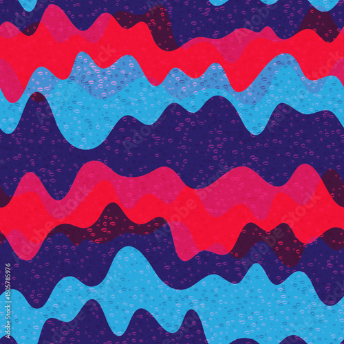 Modern wave liquid vector seamless pattern. Striped curve line texture. Rounded fluent marble,decor backdrop. Colorful textile print design. Wave flow splash fluid shapes background.