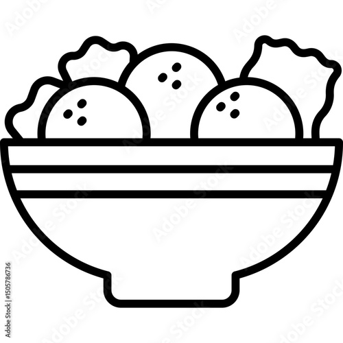Bakso Meatballs Line Icon