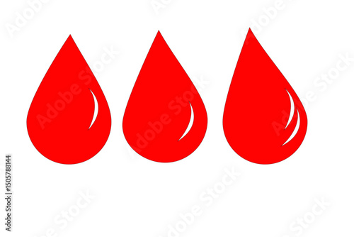 drop of blood Set of red blood drop isolated on white background