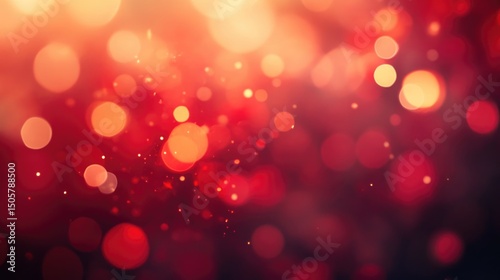 Abstract red bokeh blur background. Sparkling red dust abstract luxury decoration background.