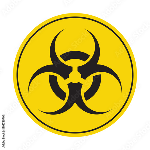 biohazard warning symbol sign for biological danger and safety precautions in yellow circle