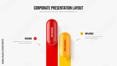 Modern Innovation 2 Option Infographic Presentation Template. Advertising Proposal Frame Layout Vector Illustration. Visual Strategy Two Step Diagram Slideshow Design.