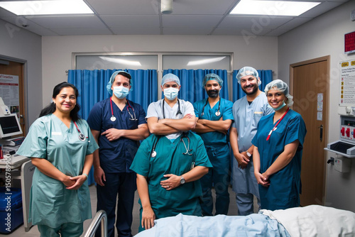 Medical Team Ready for Action in Hospital Intensive Care Unit Setting