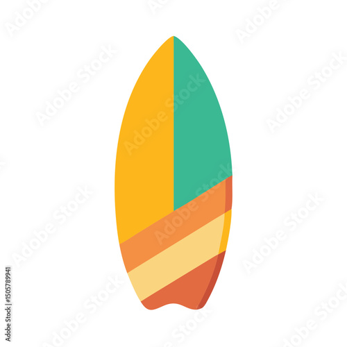 Colorful surfboard design illustration summer beach surfing sport