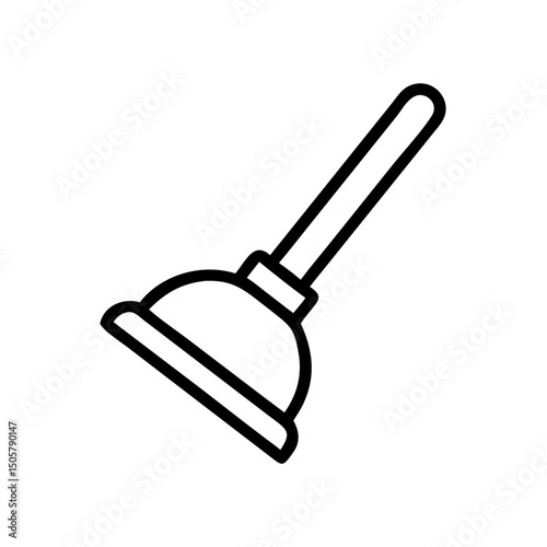 Simple line drawing of a plunger for plumbing maintenance